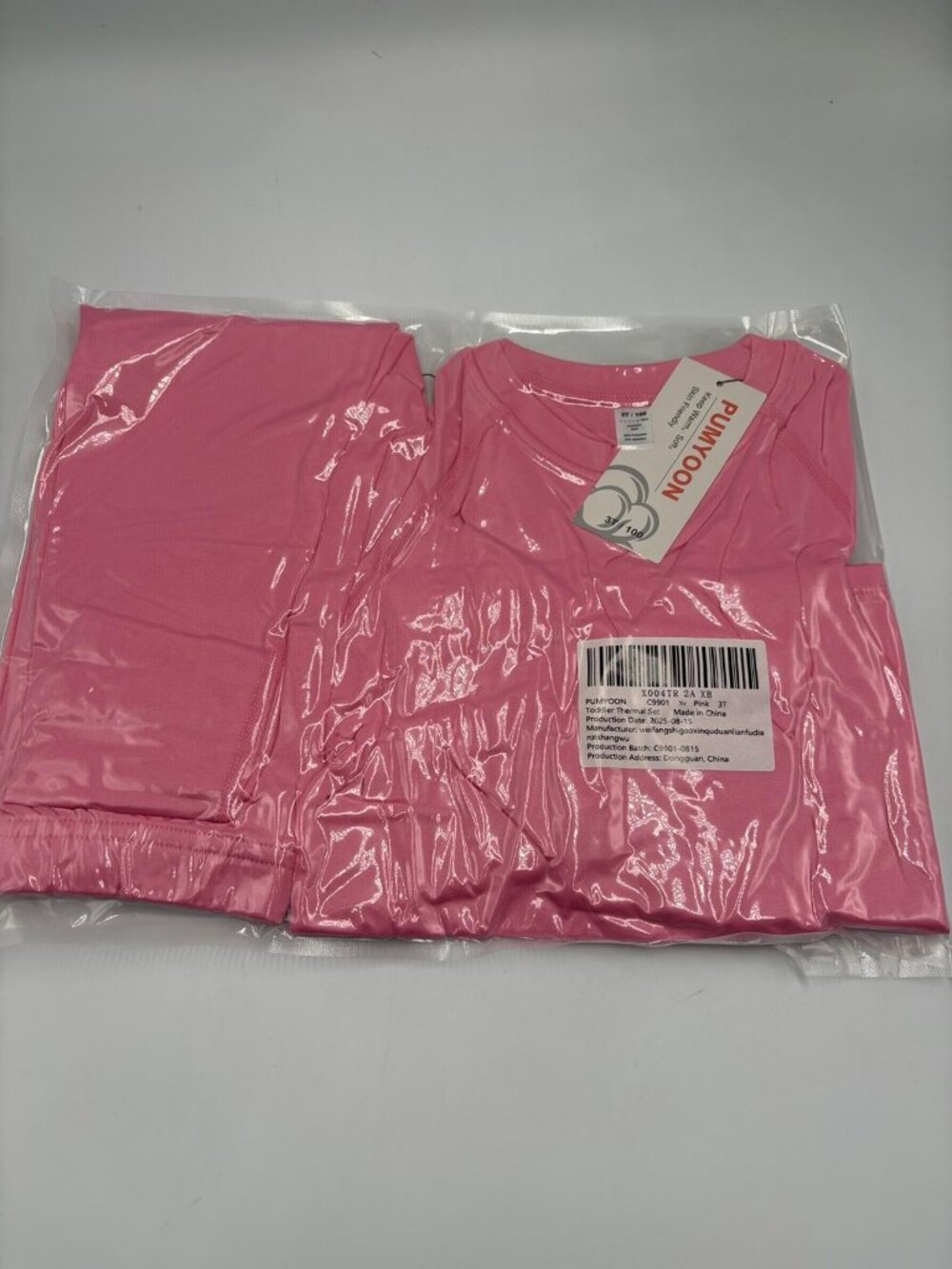 Toddler Pink 2-Piece Fleece Thermal Underwear Set Size 3T NWT